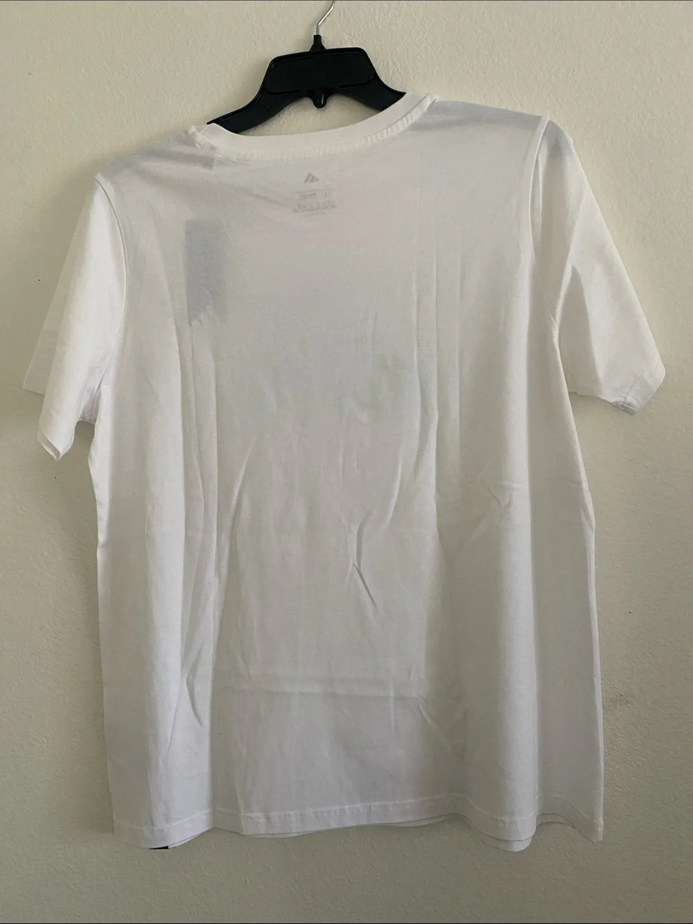 ADIDAS White Tee with Blue Aqua Logo Graphic. Size 1X